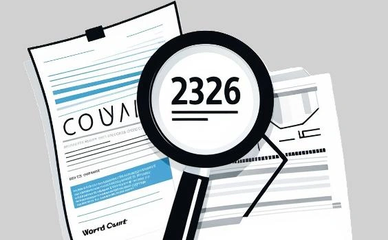 Illustration eines Wörterzähler-Tools von toolsmini.com, das Dokumente auf Wortanzahl, Absätze, Sätze, Lesezeit und Sprechzeit analysiert.